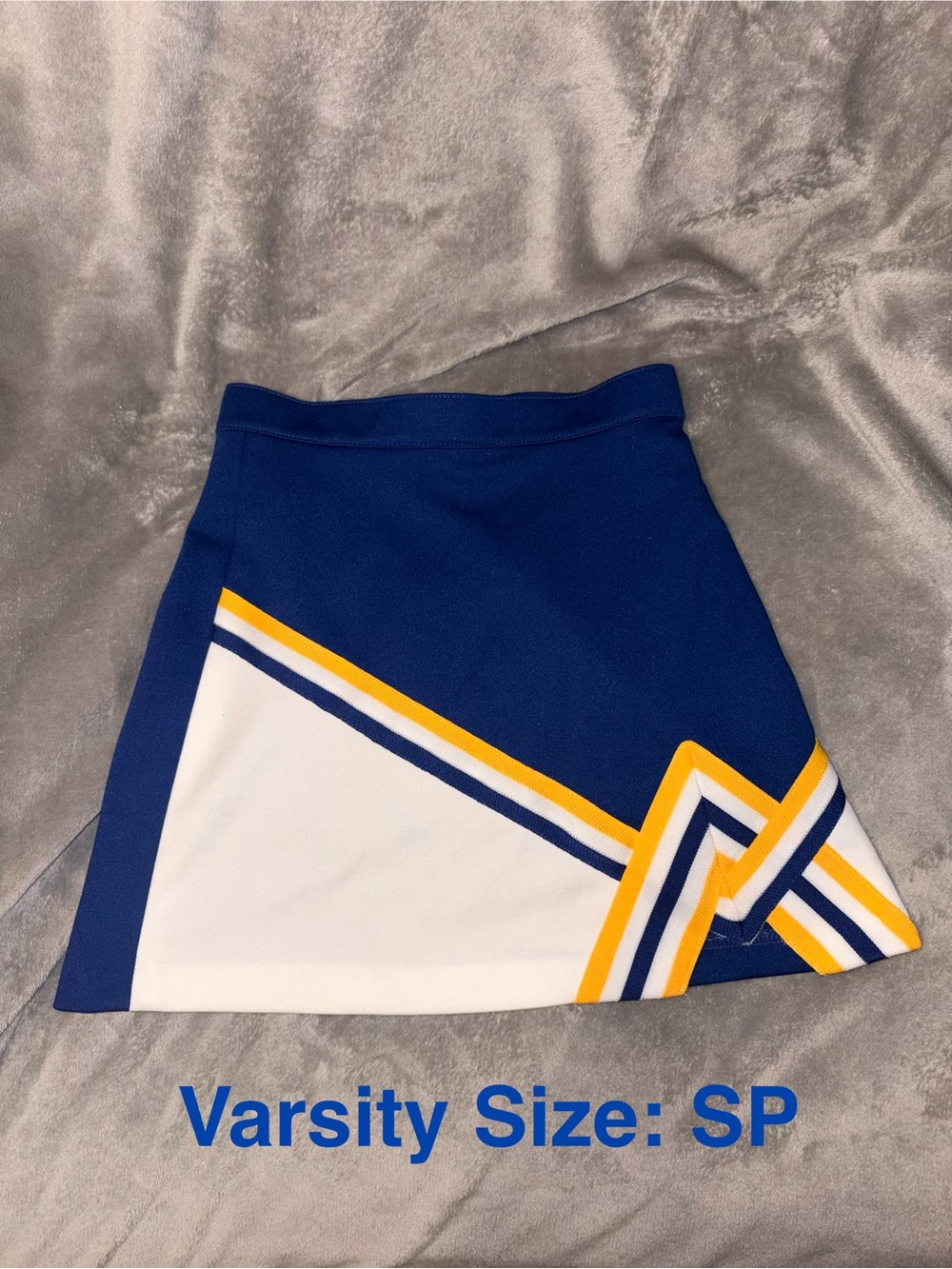 Varsity Blue, White & Yellow Chevron Mini Skirt by Varsity